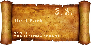 Blond Mendel névjegykártya