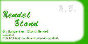 mendel blond business card